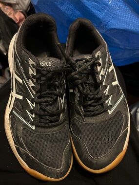 Asics Black and Gum Indoor Athletic Shoes